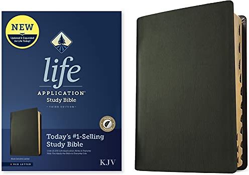 Life Application Study Bible: King James Version, Black, Genuine Leather, Red Letter