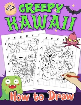 How To Draw Creepy Kawaii: 25 Easy And Simple Spooky Drawing Pages With Guides To Follow And Learn To Draw | Stress Relief Gifts | Relaxation Gifts | Birthday Gifts