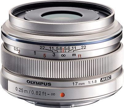 Olympus 17 mm F1.8 46 mm Objectif (adapté à Micro Four Thirds) argent