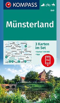 KOMPASS Wanderkarten-Set 849 Münsterland (3 Karten) 1:50.000