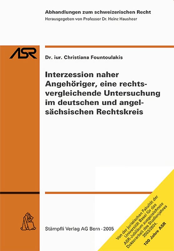 Interzession naher Angehöriger, eine rechtsvergleichende Untersuchung im deutschen und angelsächsischen Rechtskreis