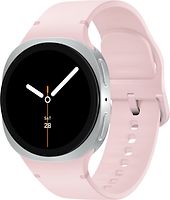 Samsung Galaxy Watch8 44 mm Boîtier aluminium argent sur Sport en silicone S/M rose [Wi-Fi]