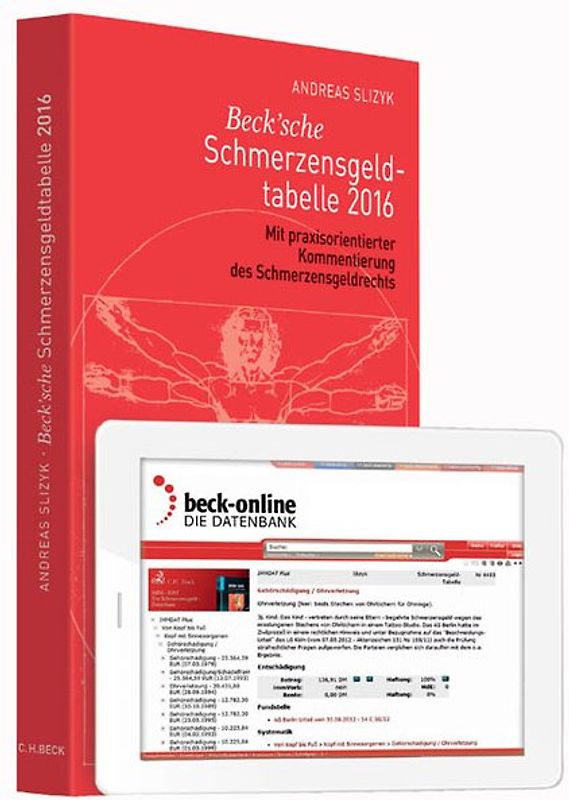 Beck'sche Schmerzensgeld-Tabelle 2016