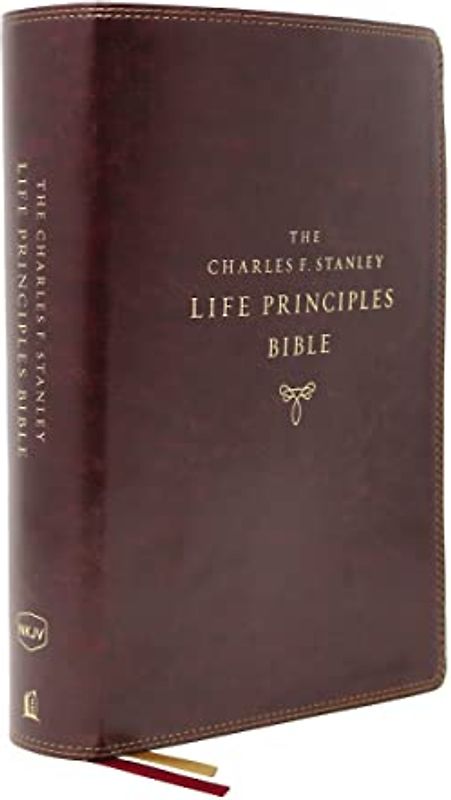 Nkjv, Charles F. Stanley Life Principles Bible, 2nd Edition, Leathersoft, Burgundy, Comfort Print