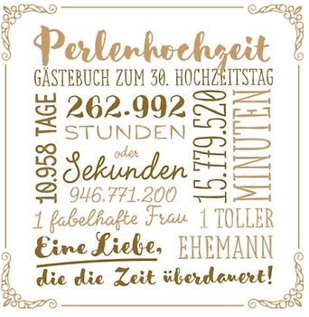 Perlenhochzeit ~ Gästebuch zum 30. Hochzeitstag: Vintage Dekoration zur Feier der Perlen Hochzeit - 30 Jahre - Deko Buch für Glückwünsche und Fotos der Gäste