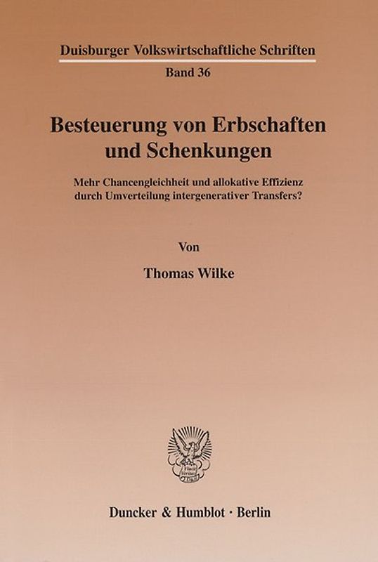 Besteuerung von Erbschaften und Schenkungen.