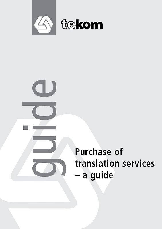 Purchase of translation services - A guide