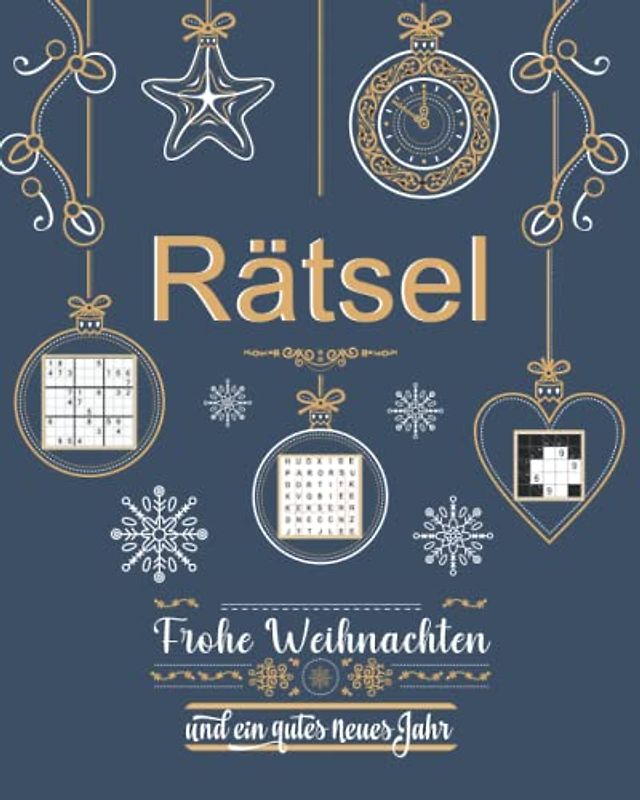 Weihnachts Rätsel: Rätselheft mit 8 Rätselarten inkl. Sudoku, Kreuzworträtsel, Buchstabensalat und Labyrinthe | Weihnachtsgeschenke Kleinigkeiten