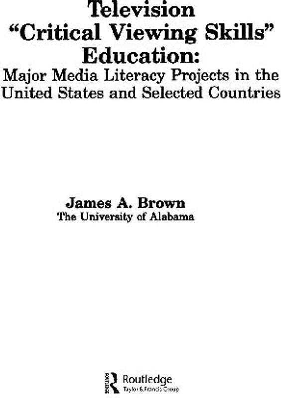 Television ',Critical Viewing Skills', Education