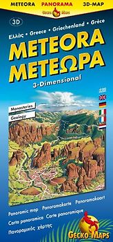 Meteora. Panoramakarte mit Geologie