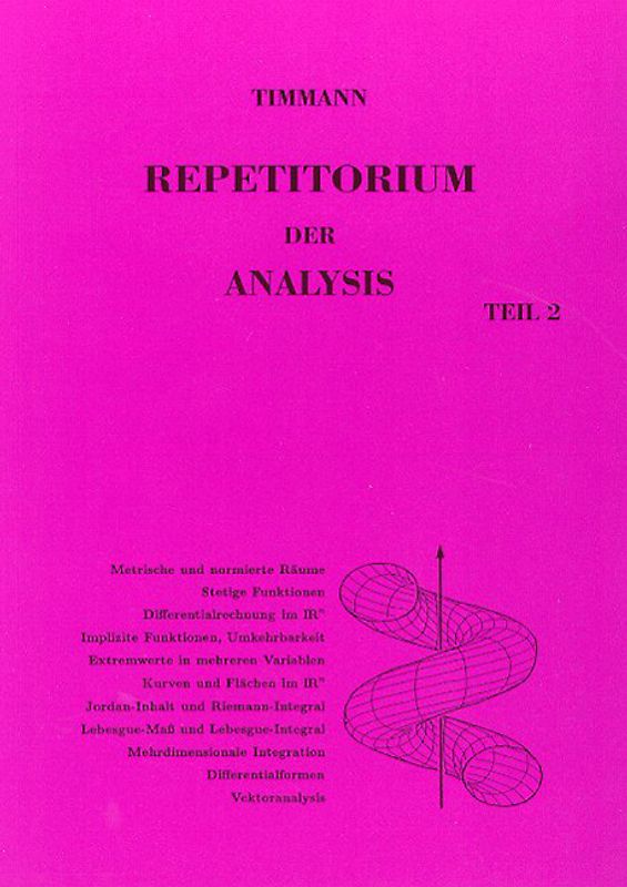 Repetitorium der Analysis, Teil 2