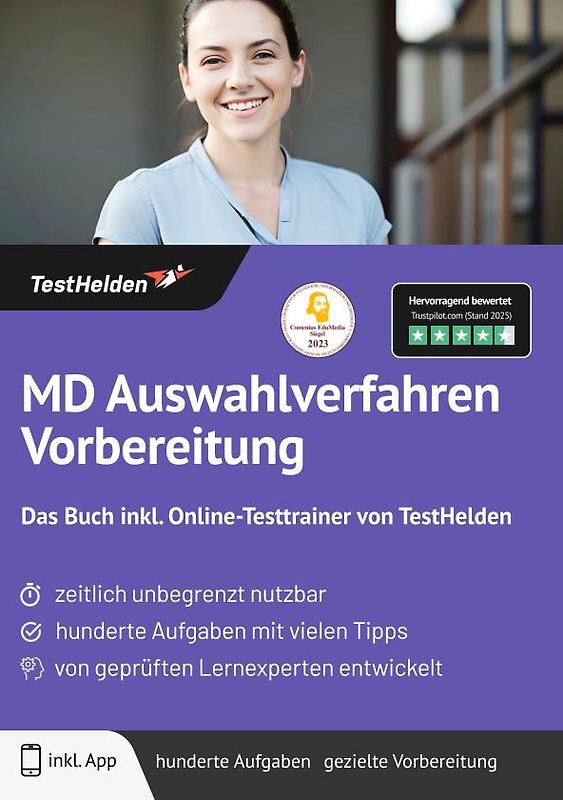 MD Auswahlverfahren Vorbereitung: Das Buch inkl. Online-Testtrainer von TestHelden |