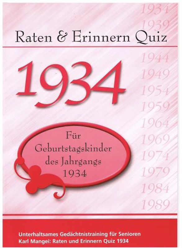 Raten und Erinnern Quiz 1934