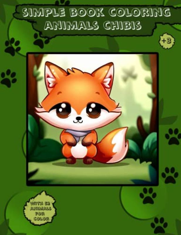 simple book coloring animals chibis: animals chibis coloring