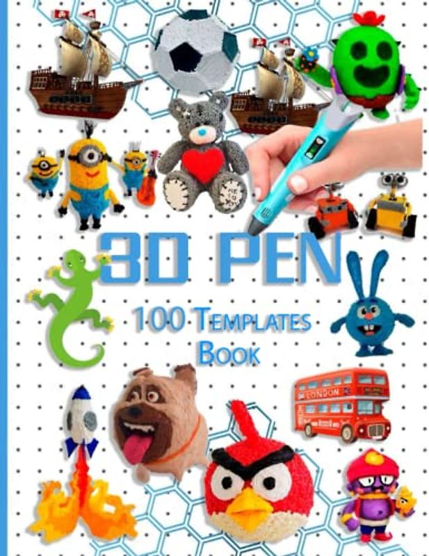 3D Pen Templates Book with 100 Designs, Colorful for Kids of all ages