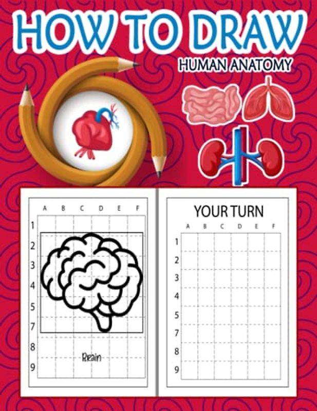 How to Draw Human Body Parts: Easy Way to draw Human Anatomy, Learn To Draw Human Body Parts, How to Draw Human Organs, Skin, Liver, Brain, Heart, ... Eyes & Many More 110 Pages (8.5"x11")