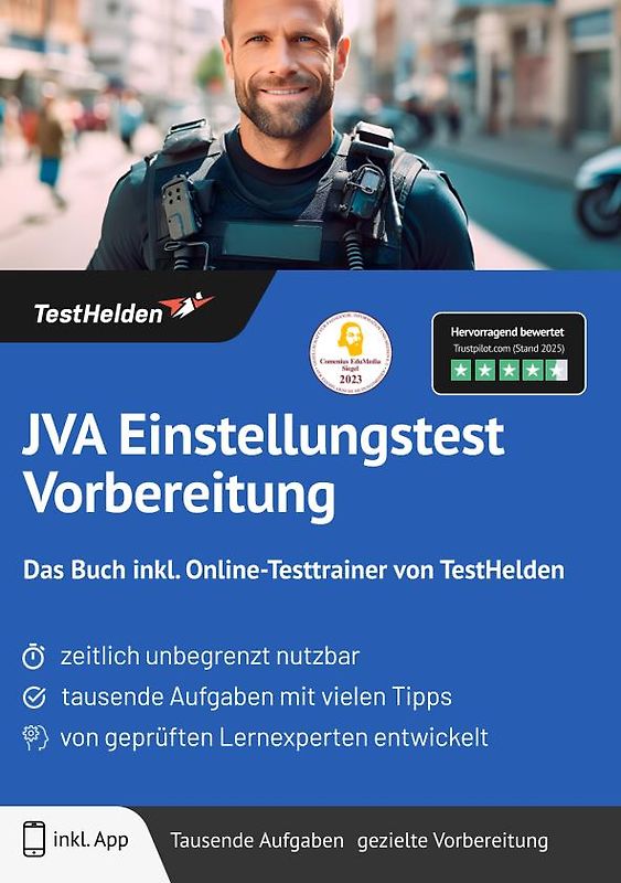 JVA Einstellungstest Vorbereitung: Das Buch inkl. Online-Testtrainer von TestHelden |