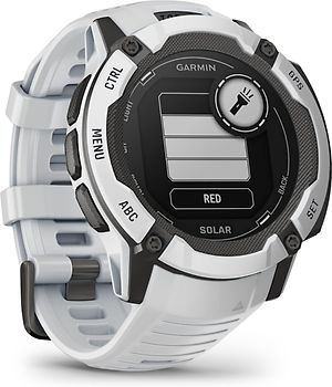 Garmin Instinct 2X Solar 50 mm blanc et bracelet en silicone blanc