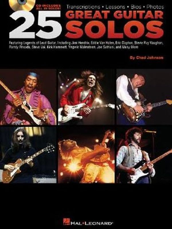 25 Great Guitar Solos: Transcriptions * Lessons * BIOS * Photos [With CD]