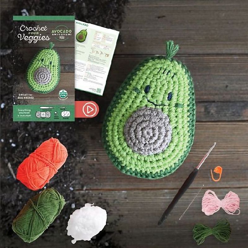 Crochet Your Veggies Amigurumi Kit Avocado