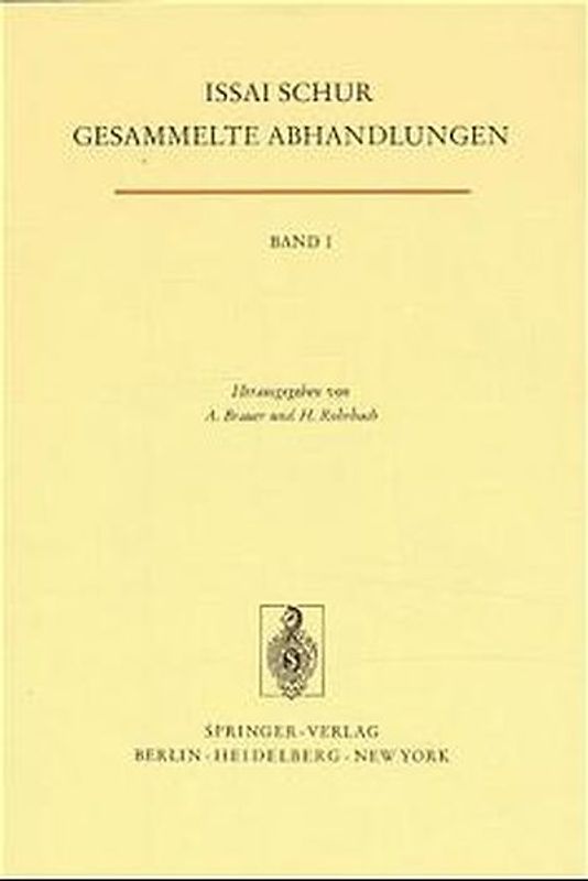 Gesammelte Abhandlungen I