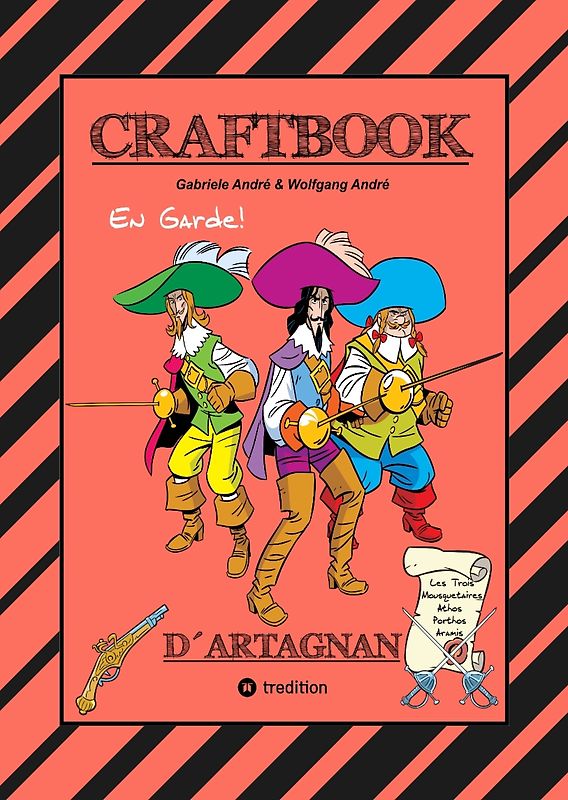 CRAFTBOOK - D´ARTNGNAN - 100 SEITEN TOLLE MUSKETIER MOTIVE - WISSENSWERTES - KNIFFLIGE RÄTSEL & AUFGABEN - SCHLÖSSER - RITTER - KÖNIG - ADEL