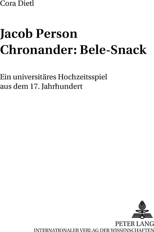 Jacob Person Chronander: Bele-Snack