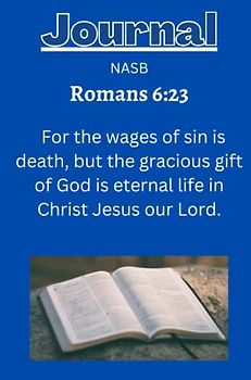 Romans 6:23 Journal with a cobalt blue background