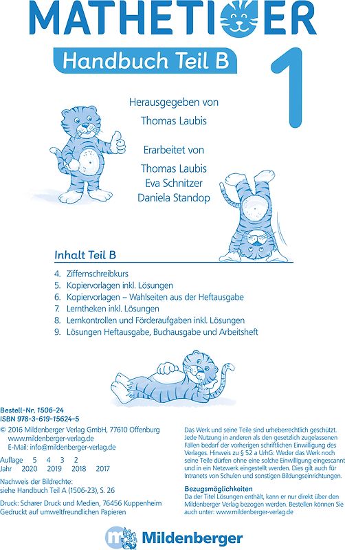Mathetiger 1 – Handbuch, Teil B • Neubearbeitung