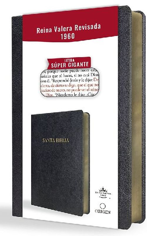 Biblia Reina Valera Revisada 1960 Letra Súper Gigante, Símil Piel Negro / Spanish Bible Rvr 1960 Super Giant Print, Black Leathersoft