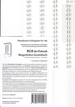 BGB im dtv oder Palandt, Dürckheim-Griffregister Nr. 166 (Nachdruck 2017)