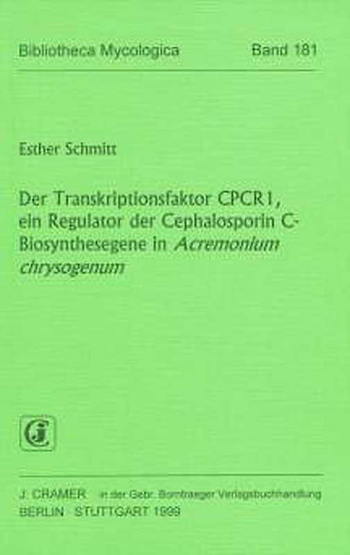 Der Transkriptionsfaktor CPCR1, ein Regulator der Cephalosporin C-Biosynthesegene in Acremonium chrysogenum