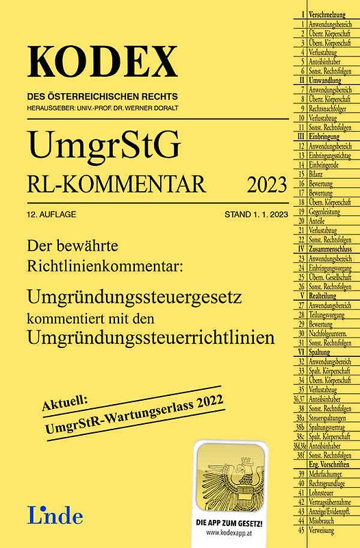 KODEX Umgründungssteuergesetz-Richtlinienkommentar 2023