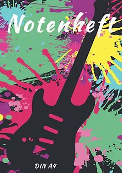 Notenheft | DIN A4: Notenbuch für den Musikunterricht, Hausaufgaben und Übungen (110 Seiten, 12 Notensysteme pro Seite)