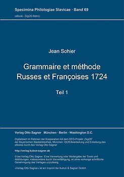 Grammaire et méthode Russes et Françoises 1724. Teil 1