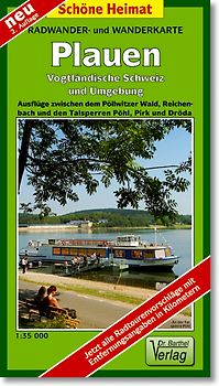 Radwander- und Wanderkarte Vogtländische Schweiz, Plauen, Oelsnitz und Umgebung