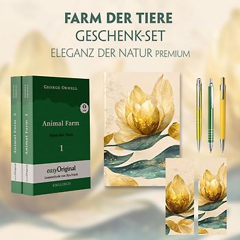 Farm der Tiere Geschenkset - 2 Teile (Buch + Audio-Online) + Eleganz der Natur Schreibset Premium