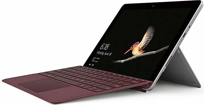 Microsoft Surface Go 10" 128GB SSD [Wi-Fi, inkl. bordeauxrotem Keyboard Dock, Surface Go Type Cover] silber