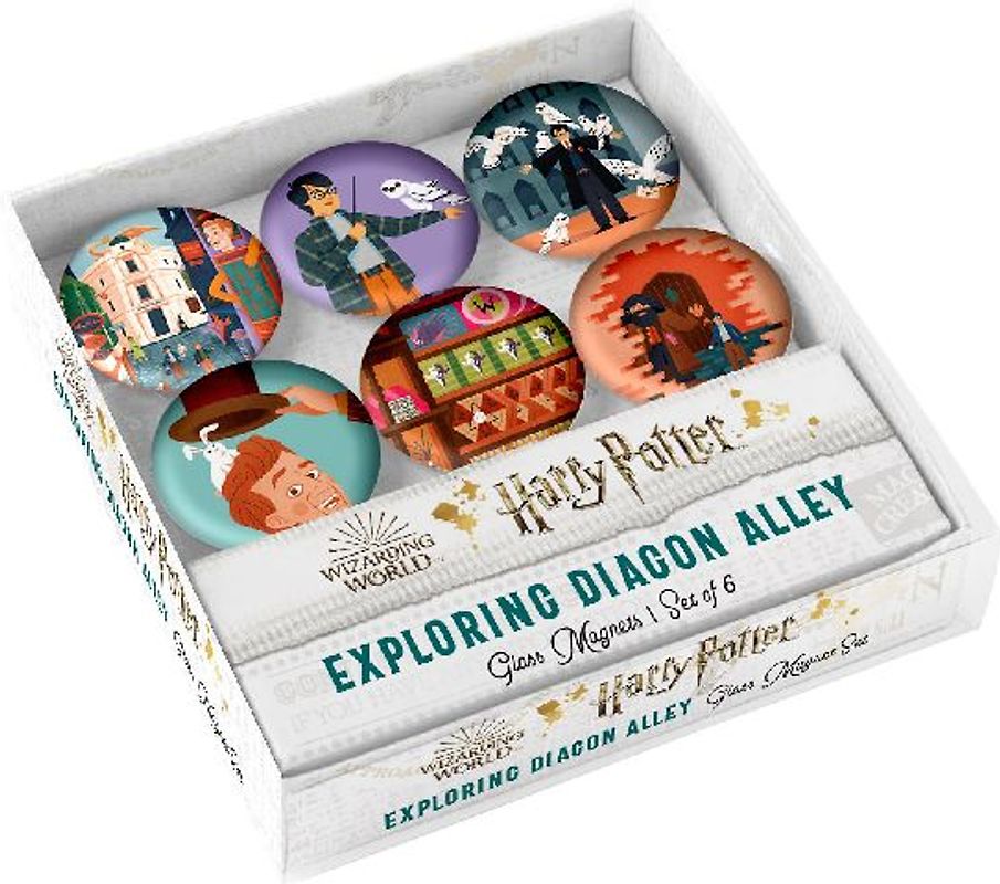 Harry Potter: Exploring Diagon Alley Glass Magnet Set (Set of 6)