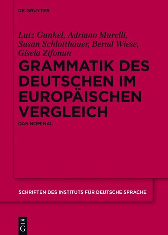 Grammatik des Deutschen im europäischen Vergleich
