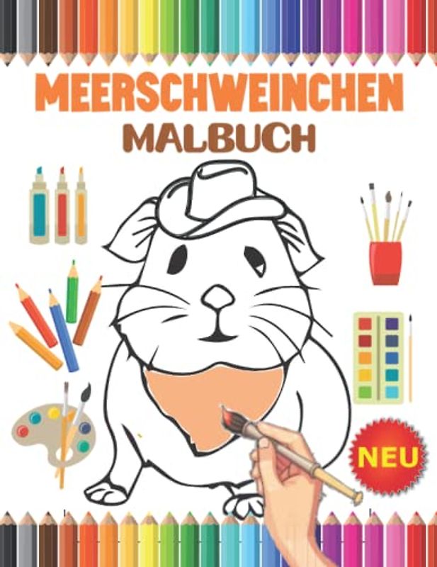 Meerschweinchen Malbuch: 30 süßes Meerschweinchen Illustrationen für kinder und Erwachsene mit schönen und entspannenden Meerschweinchen-Designs. Haustier Geschenkidee für Meerschweinchen Liebhaber.