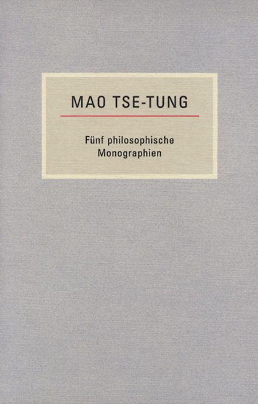 Fünf philosophische Monographien