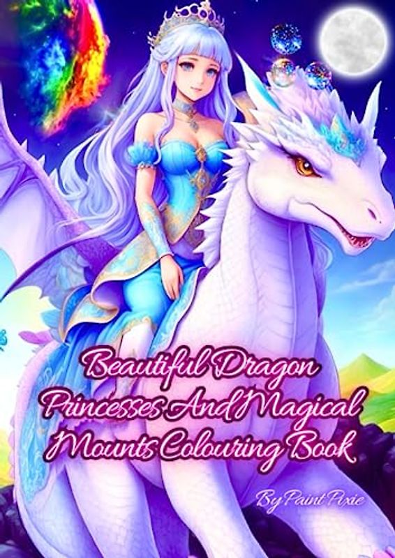 Beautiful Dragon Princesses And Magical Mounts Colouring Book