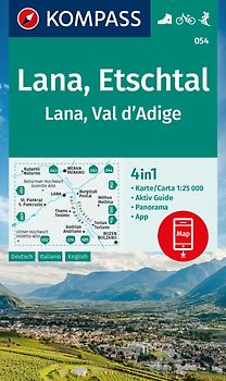 KOMPASS Wanderkarte 054 Lana, Etschtal / Lana, Val d´Adige 1:25.000