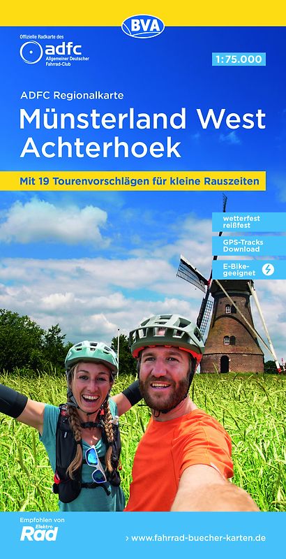 BVA ADFC Regionalkarte Münsterland West / Flusslandschaft Achterhoek 1:75.000