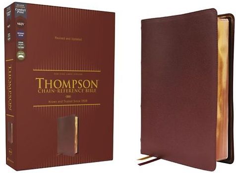 Nkjv, Thompson Chain-Reference Bible, Genuine Leather, Calfskin, Burgundy, Red Letter, Comfort Print