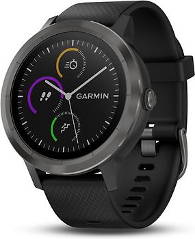 Garmin Vivoactive 3 30,4 mm gris foncé au bracelet en silicone noir