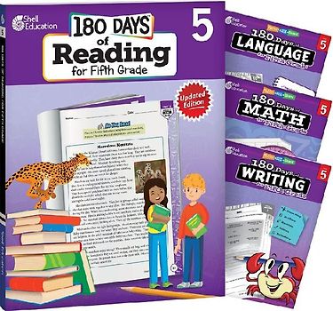 180 Days(tm) Reading, Math, Writing, & Language for Grade 5: 4-Book Set