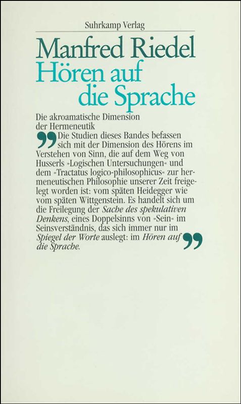 Hören auf die Sprache
