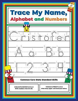 Trace My Name, Alphabet, and Numbers Workbook for Cristofer: Letter and Number Tracing with Arrow Guides and Start Dots